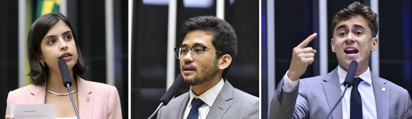 Tabata Amaral, Kim kataguiri e Nikolas Ferreira